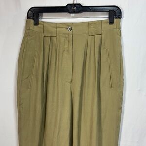 🐌 silk vintage 90s Episode High-Waisted Pleated khaki Pants: